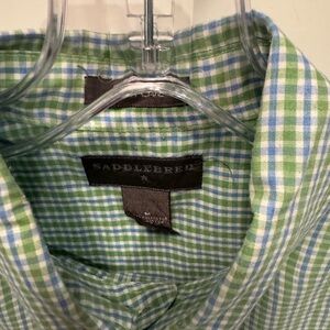 Saddlebred Blue and Green Checkered Men's Shirt